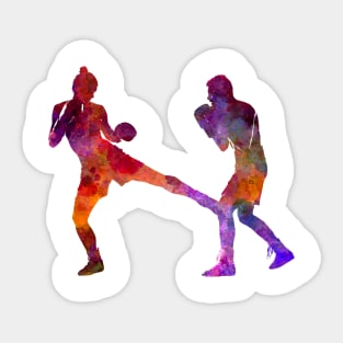 Boxing-muay thai in watercolor Sticker